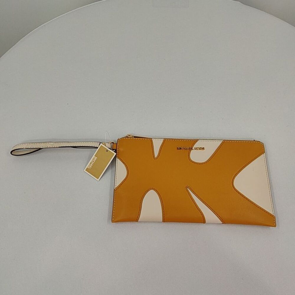 Michael Kors Women Jet Set Travel Large Color-Block Wristlet Gold